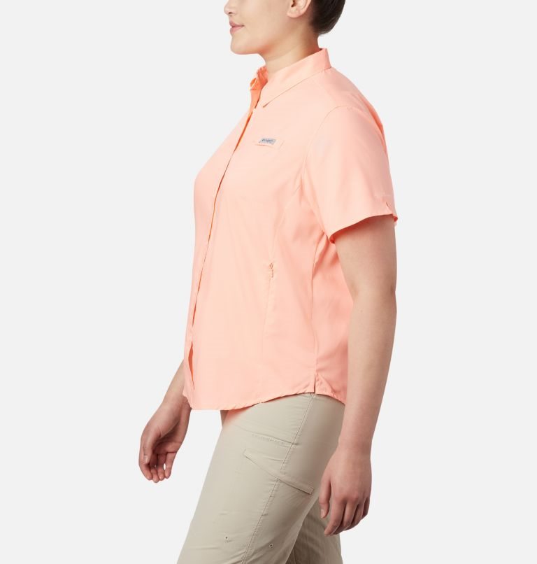 Women's Columbia PFG Tamiami II Short Sleeve Shirts Pink | Plus Size CA-Z3L5C